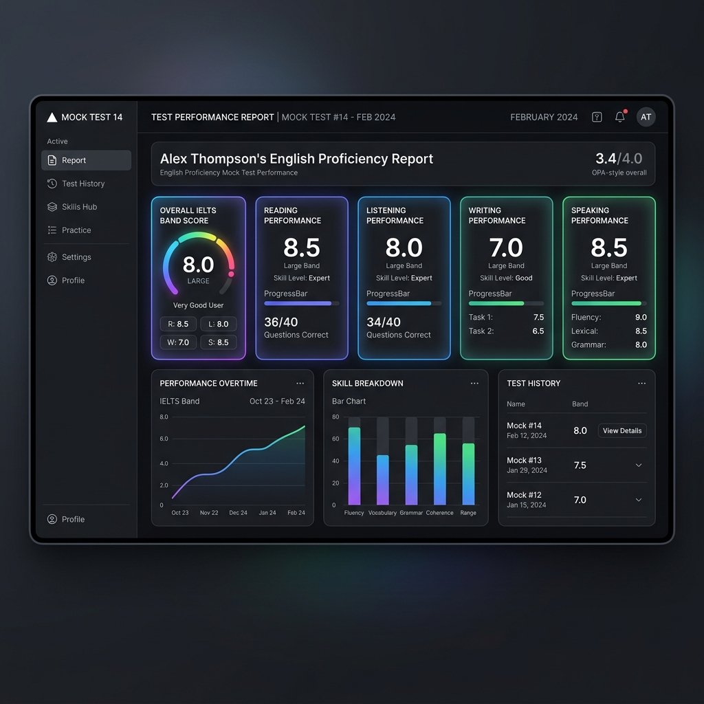 TestNest Premium Performance Dashboard Mockup